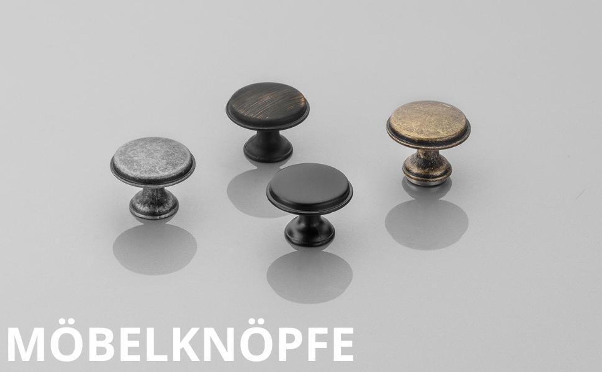GTV - Knopf CENTO Altmessing ? 28 mm I Möbelknöpfe mit Schrauben I Runden Schrankknöpfe Küchenknöpfe Türknopf Schubladenknauf Griff I Muschel: Verzinkt, Gemalt