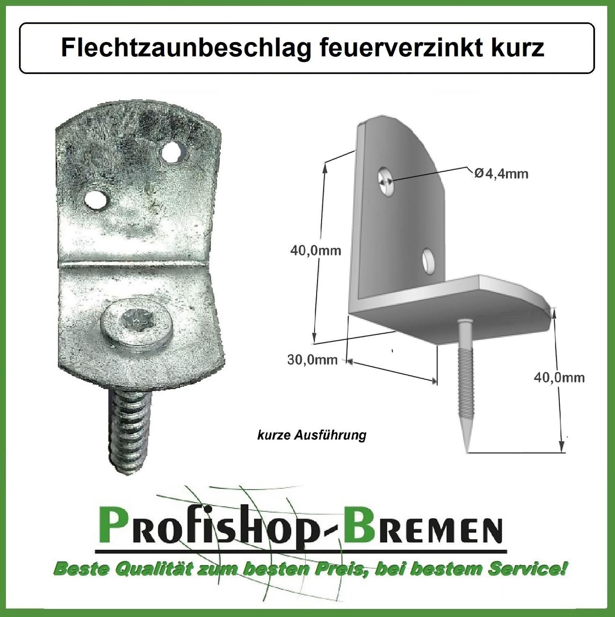 10 Stück Flechtzaunbeschlag Montagewinkel feuerverzinkt  (Stückpreis € 0,20)