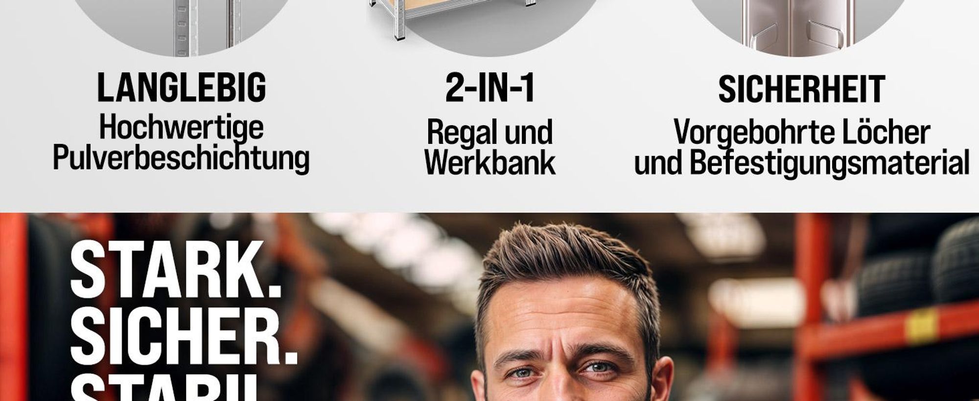 MONZANA® Schwerlastregal 170x75x30cm 280kg 4 MDF-Platten Regal Lagerregal Kellerregal Steckregal Werkstattregal