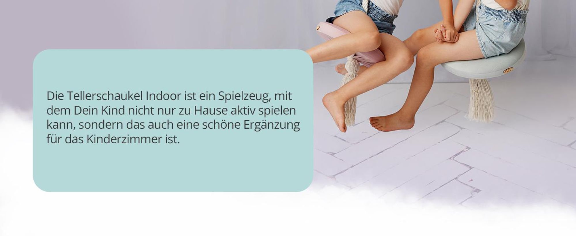 Create for you® - Ring Schaukel für Kinder Indoor, mit Baumwollseil, Runde Kinderschaukel, Weicher Sitz, Durchmesser 36 cm, Rosa
