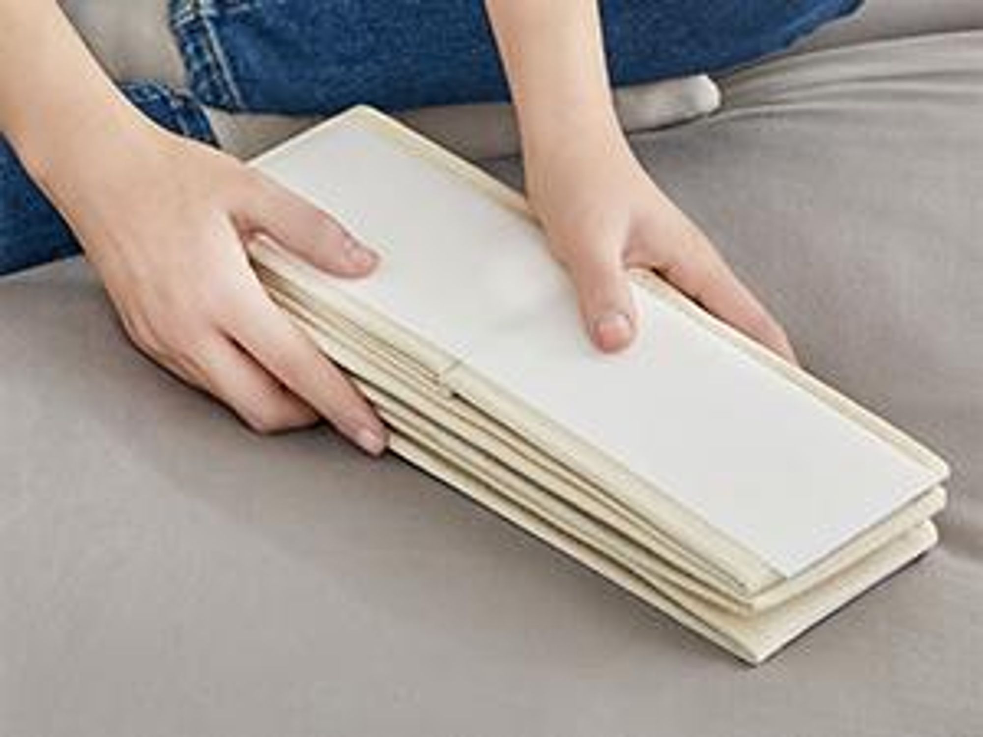 SONGMICS Unterwäsche-Organizer, Aufbewahrungsbox, 8er Set, faltbar, Beige