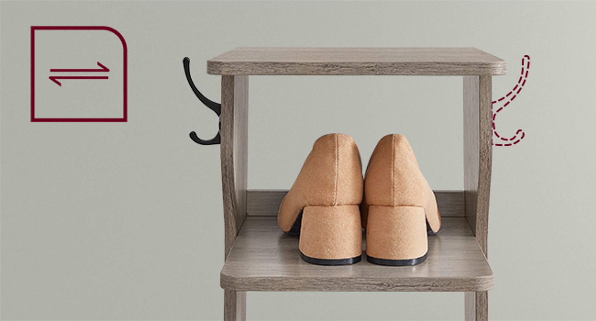 Schuhregal schmal, Standregal mit 7 Ebenen, platzsparend