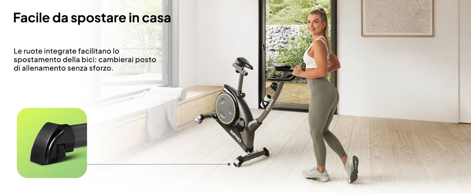 Zipro Nitro Magnetic Exercise Bike | Display LCD | Fitness Bike 8 Livelli di Resistenza | Cyclette, Ergometro, Bicicletta, Pieghevole,