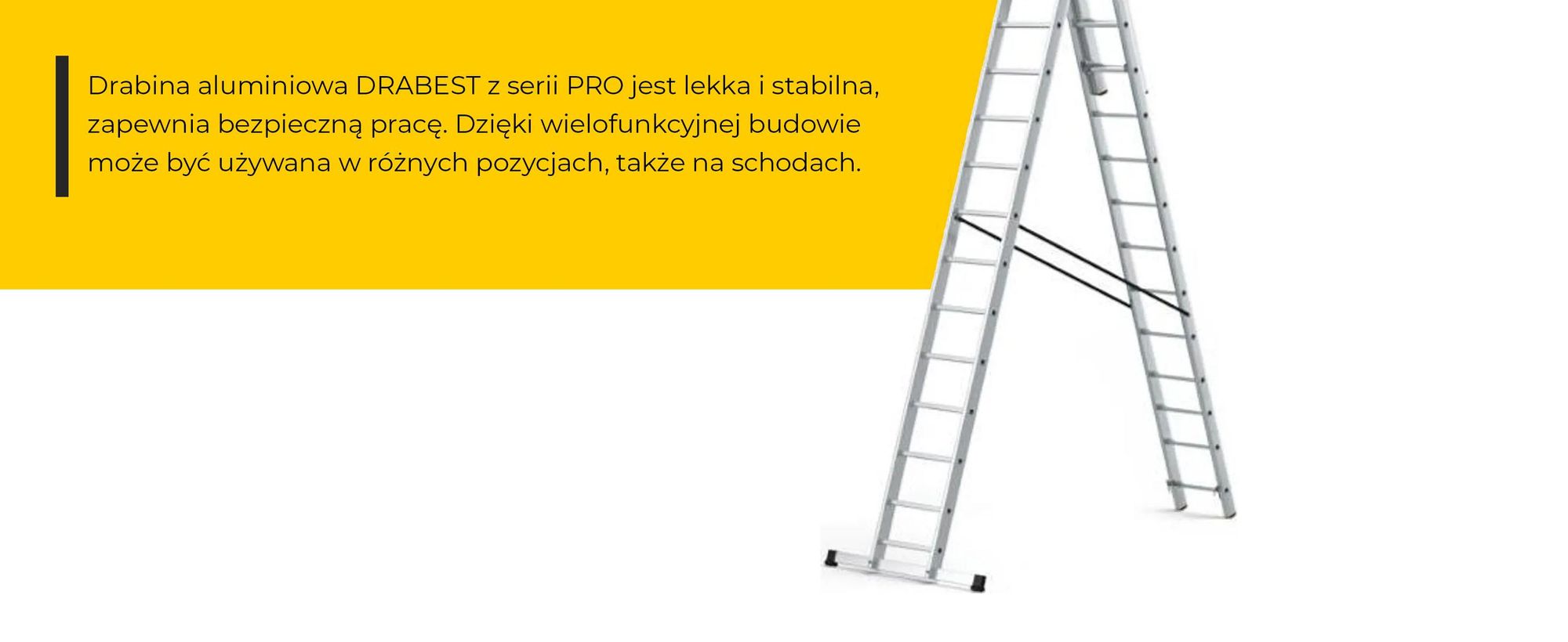Drabest | Drabina - drabina 3x15 stopni, drabina składana - nośność 150 kg - drabina aluminiowa, drabina schodowa, antypoślizgowe nóżki