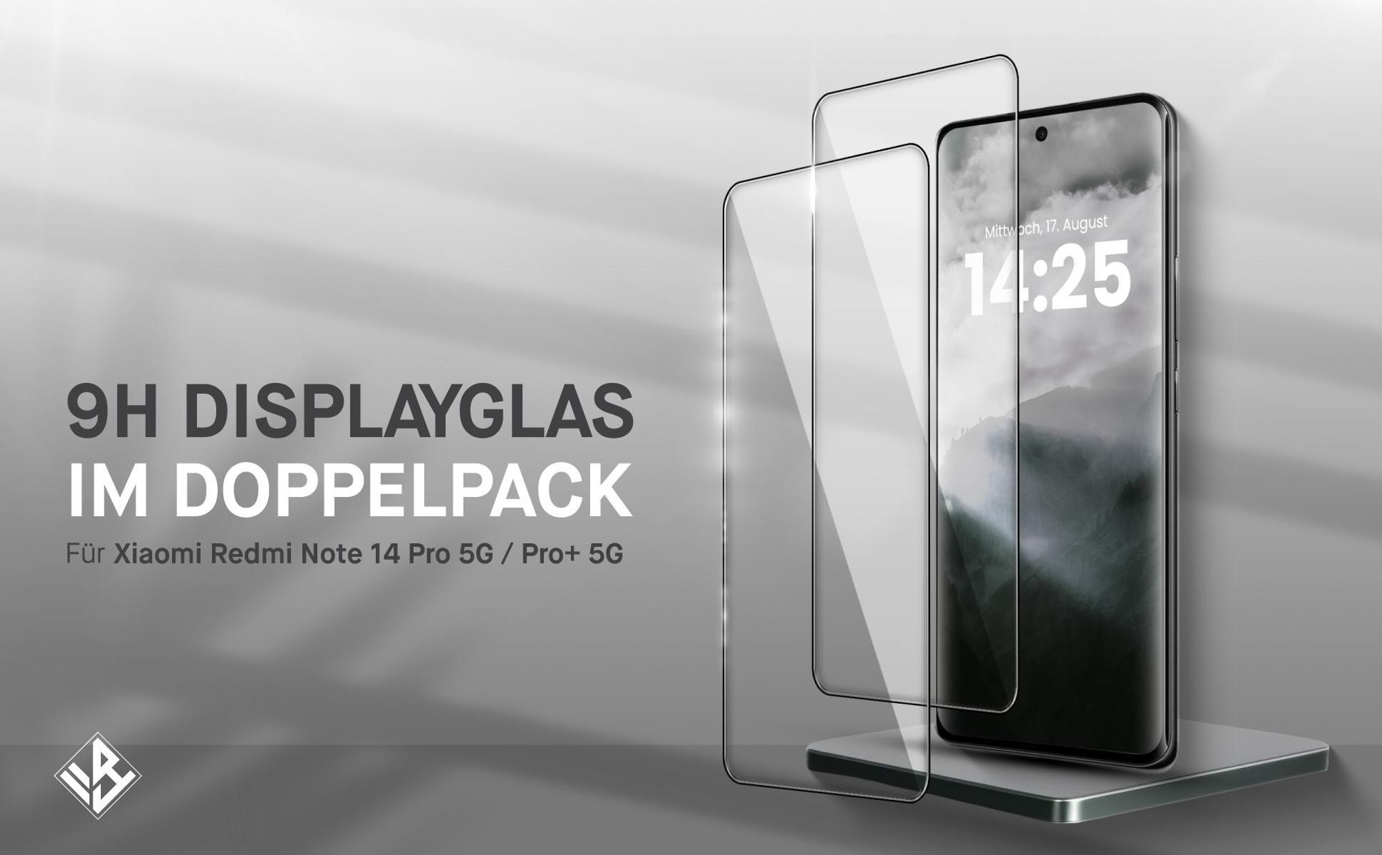 2er Set Displayglas für Xiaomi Redmi Note 14 Pro 5G / 14 Pro+ 5G in 9H Härte