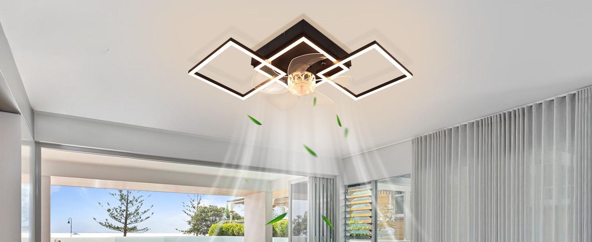 ZMH LED Deckenventilator 68cm mit Beleuchtung 6 Gang Deckenventilatoren Licht Dimmbar Deckenlampe Fernbedienung Timer für Wohnzimmer Esszimmer