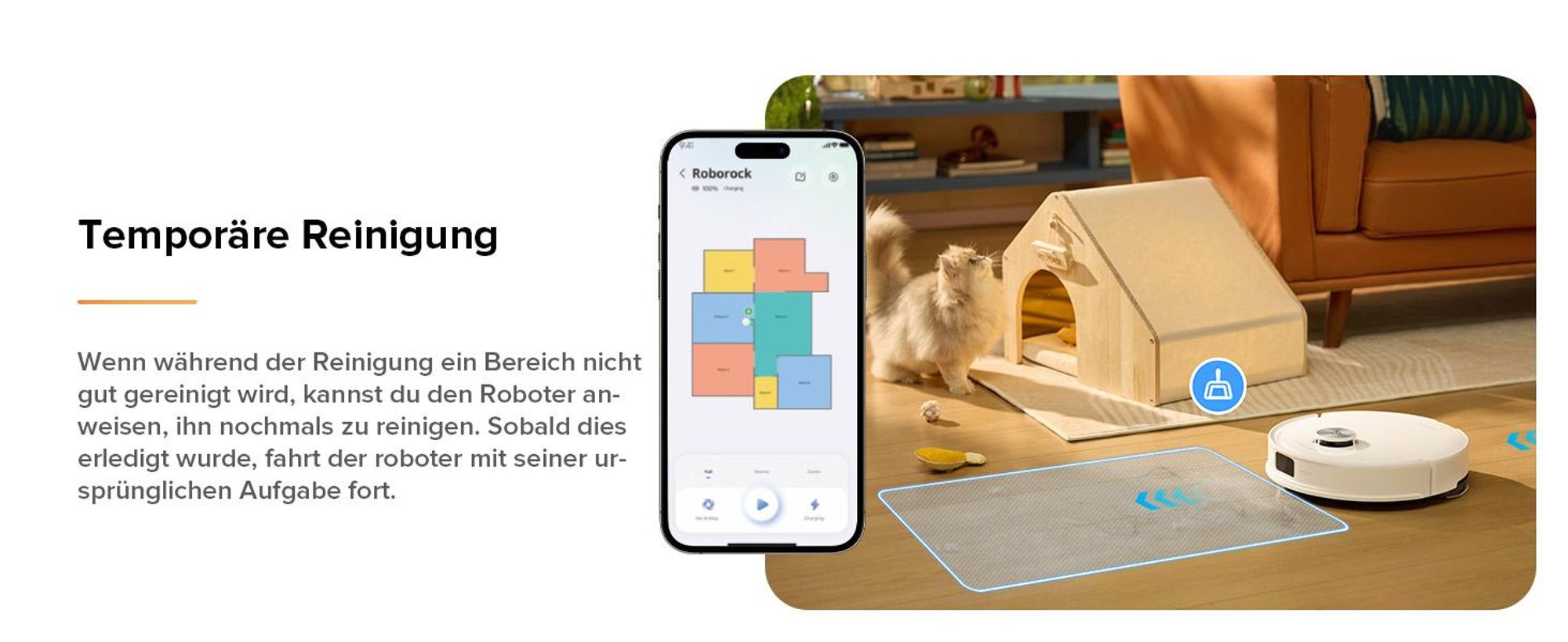 Roborock Q10 S5 Saugroboter mit Wischfunktion, 10.000 Pa Staubsauger Roboter, Dual Anti-Tangle System, Auto Lifting Mopping, Ideal für Tierhaare, Weiß