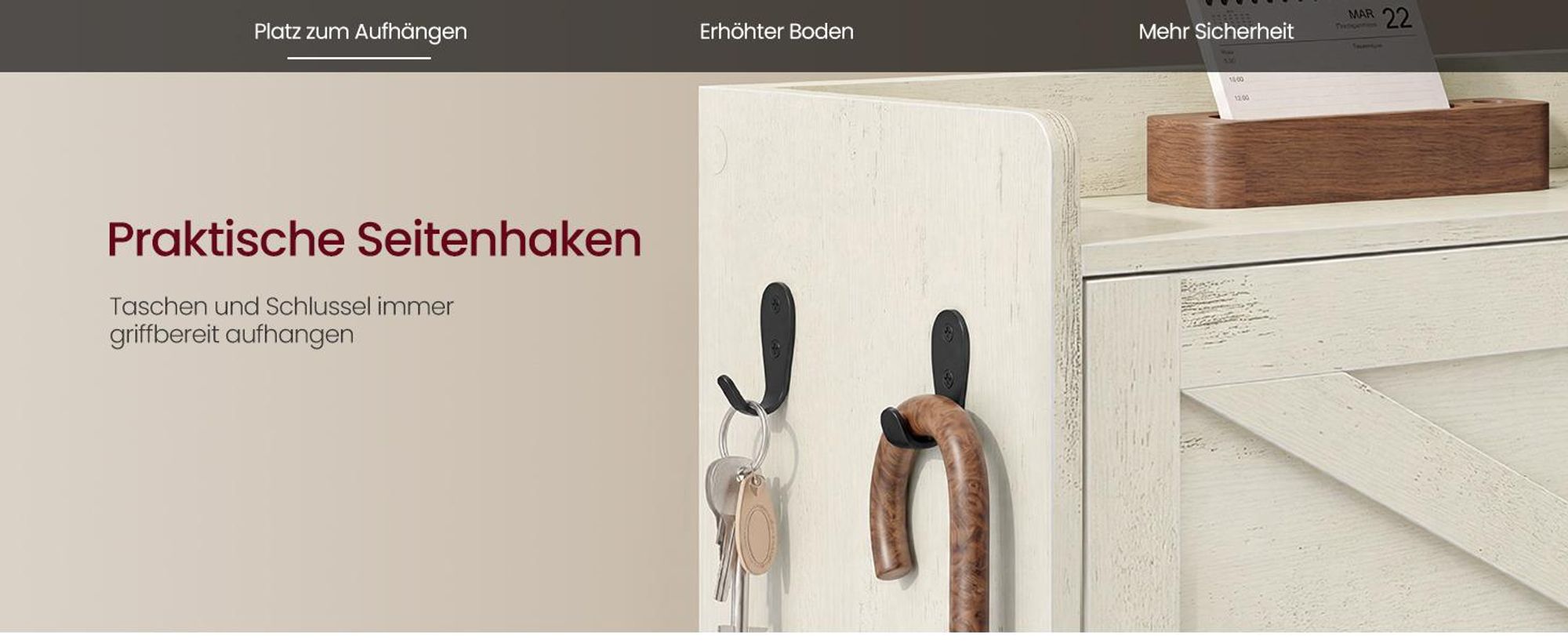 VASAGLE Schmaler Schuhkipper mit 4 Klappen, Landhausstil für 24 Paar Schuhe, 105,5 x 24 x 101,7 cm, Weiß