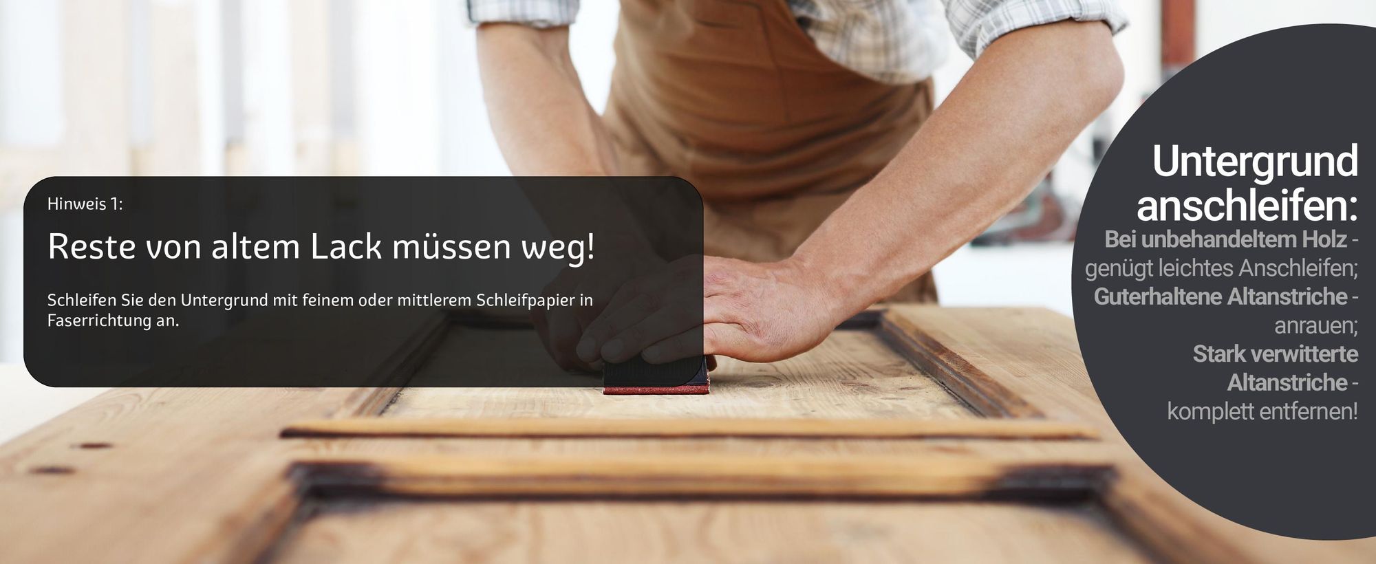 Dickschichtlasur 2in1 Reste von altem Lack müssen weg!