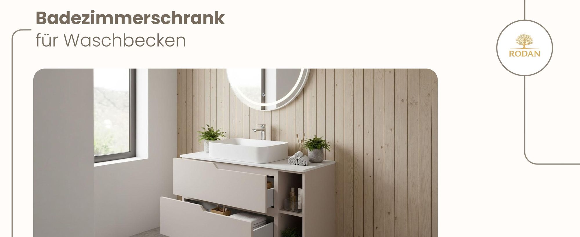 RODAN, Badmöbel, Badschrank, Badezimmermöbel, Badezimmer, MODERN, Waschbeckenunterschrank