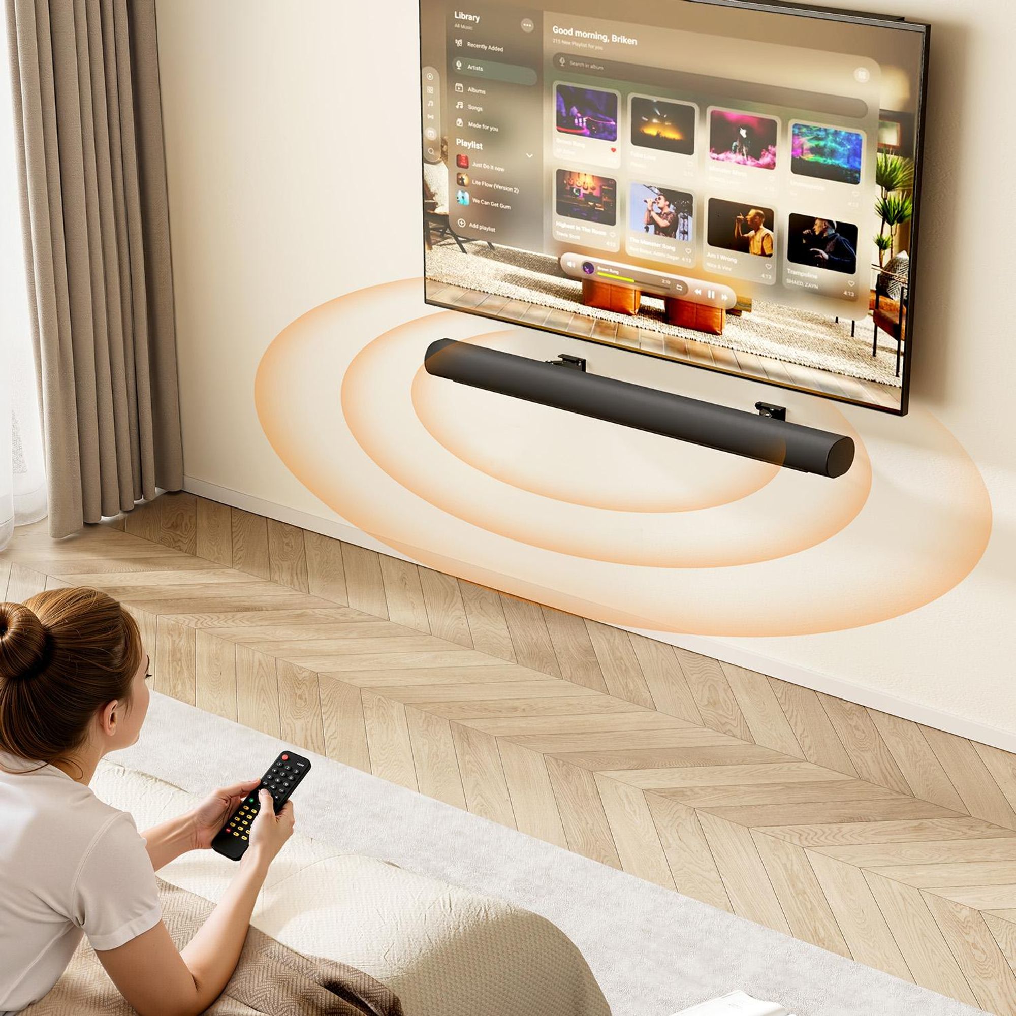 Wandhalterung für Maclean-Soundbar Neigungsverstellung +8° bis -8° max. Belastbarkeit 10 kg aus Stahl MC-177