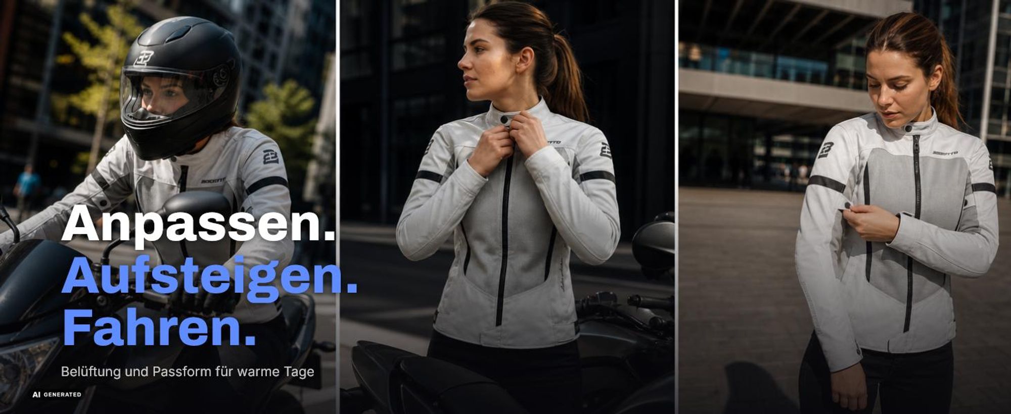 Bogotto Alastor Air Mesh Damen Motorrad Textiljacke, grau, M
