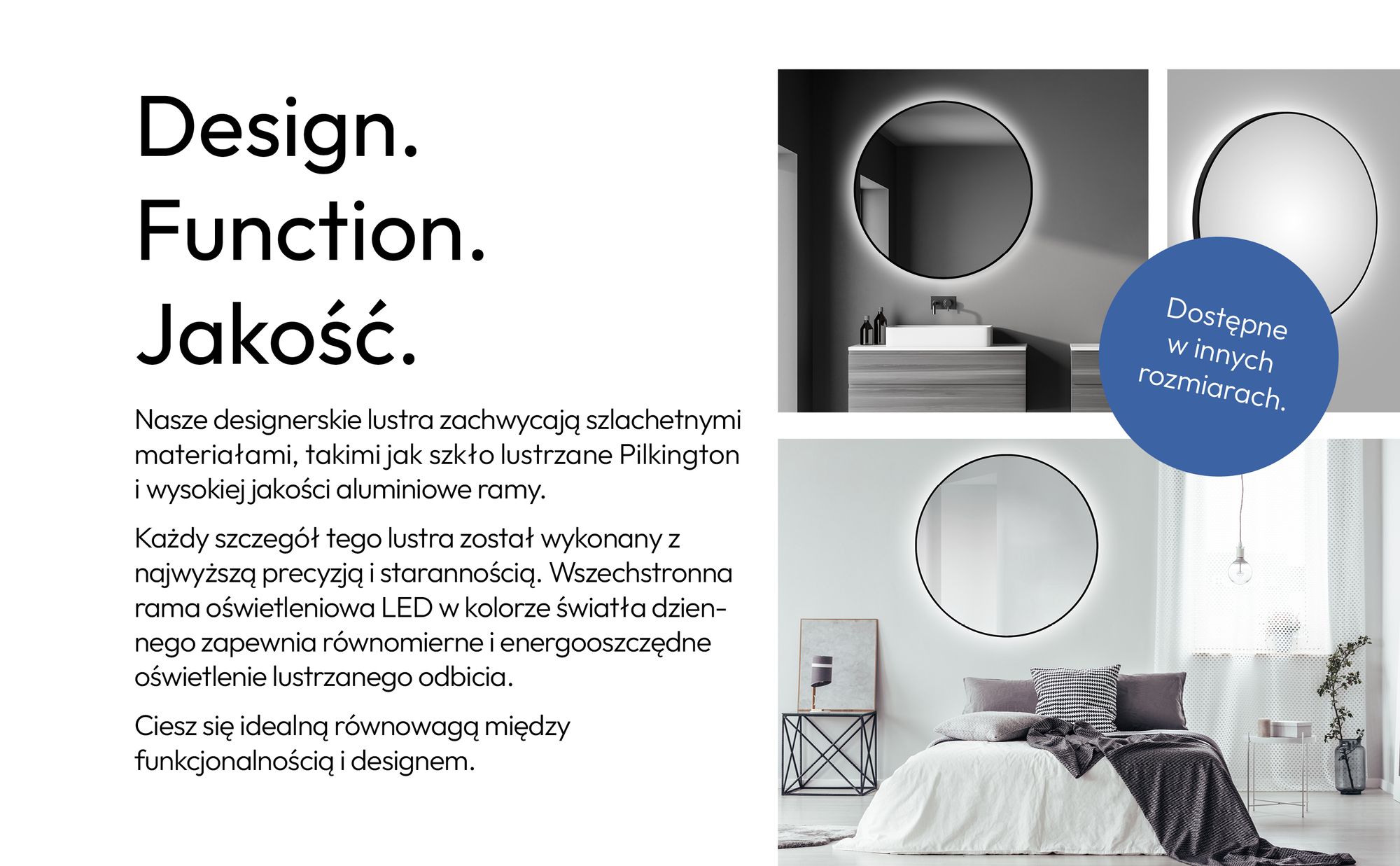 Lustro ?azienkowe z o?wietleniem Talos Black Orors Light Ø 120 cm lustro ?cienne - pod?wietlane lustro z neutralnym bia?ym ?wiat?em - wysokiej jako?ci matowa czarna aluminiowa rama - lustro ?azienkowe