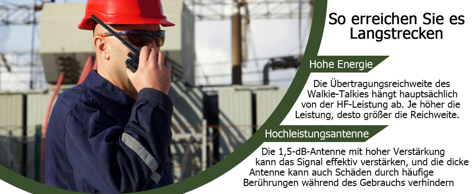 Retevis RT86 Funkgeräte set, Großer Reichweite, 2600 mAh, 16 Kanäle, VOX Scan, Squelch, Für Baustellen, Schule, Lager