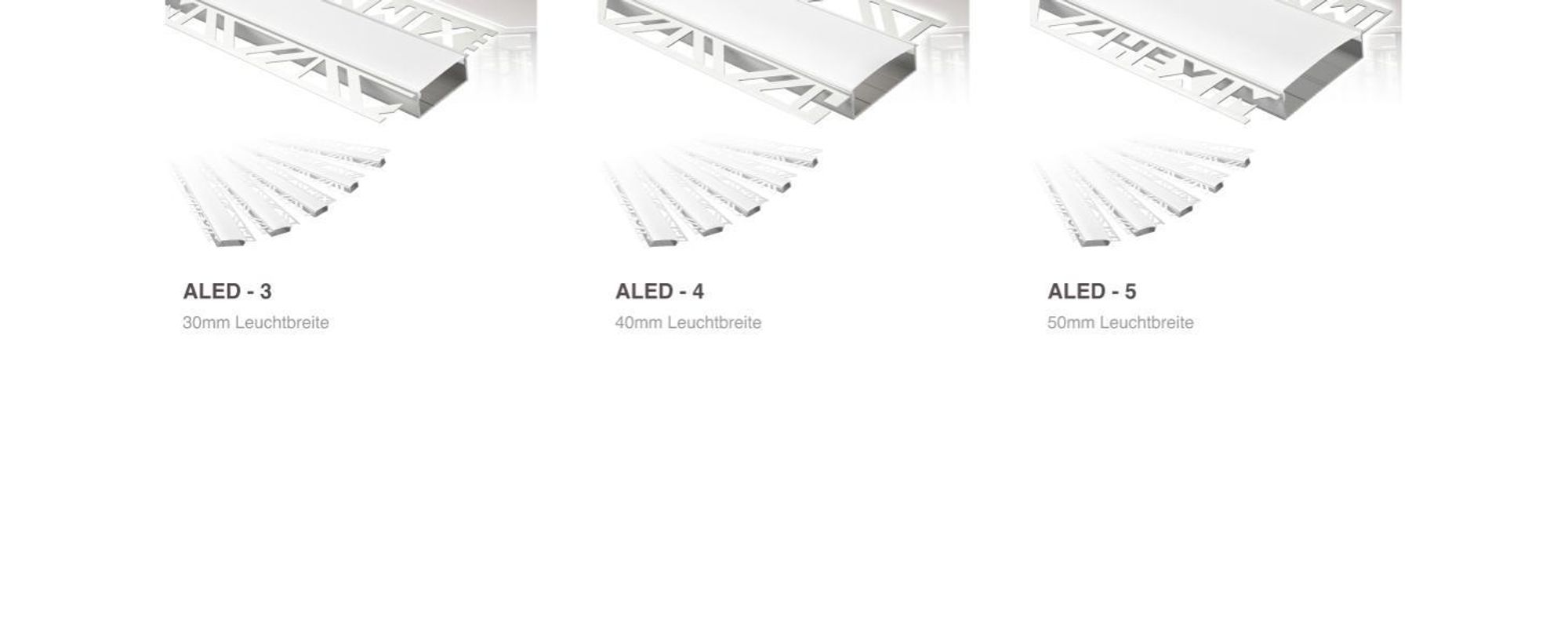 HEXIM LED Trockenbauprofil Alu Unterputzprofil LED Profil (2 Meter / 1 Profil) inkl. Abdeckung opal Trockenbauleiste Einbauprofil Schiene Decke Wand (ALED-2, Leuchtbreite 20mm)