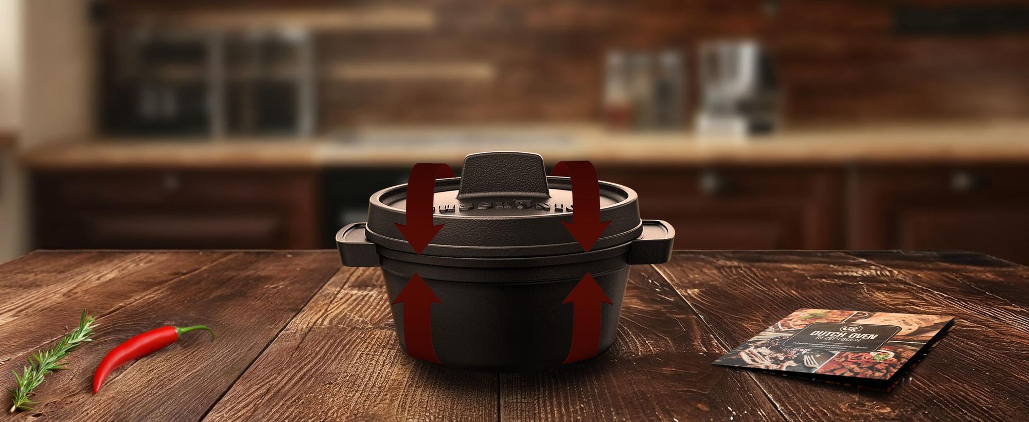 GUSSKÖNIG Dutch Oven Set Mini - 6x 300ml Gusseisen Mini Topf mit Deckel - bereits eingebrannter Mini Dutch Oven