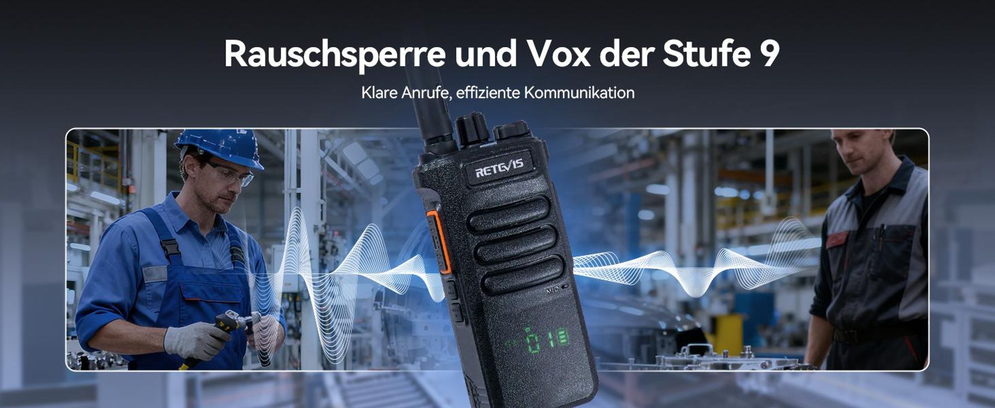 Retevis RT86 Funkgerät mit Großer Reichweite, 8W, Walkie-Talkie mit Lautsprechermikrofon, 2600mAh, Kabelloses Klon Notfallradio für Baustelle