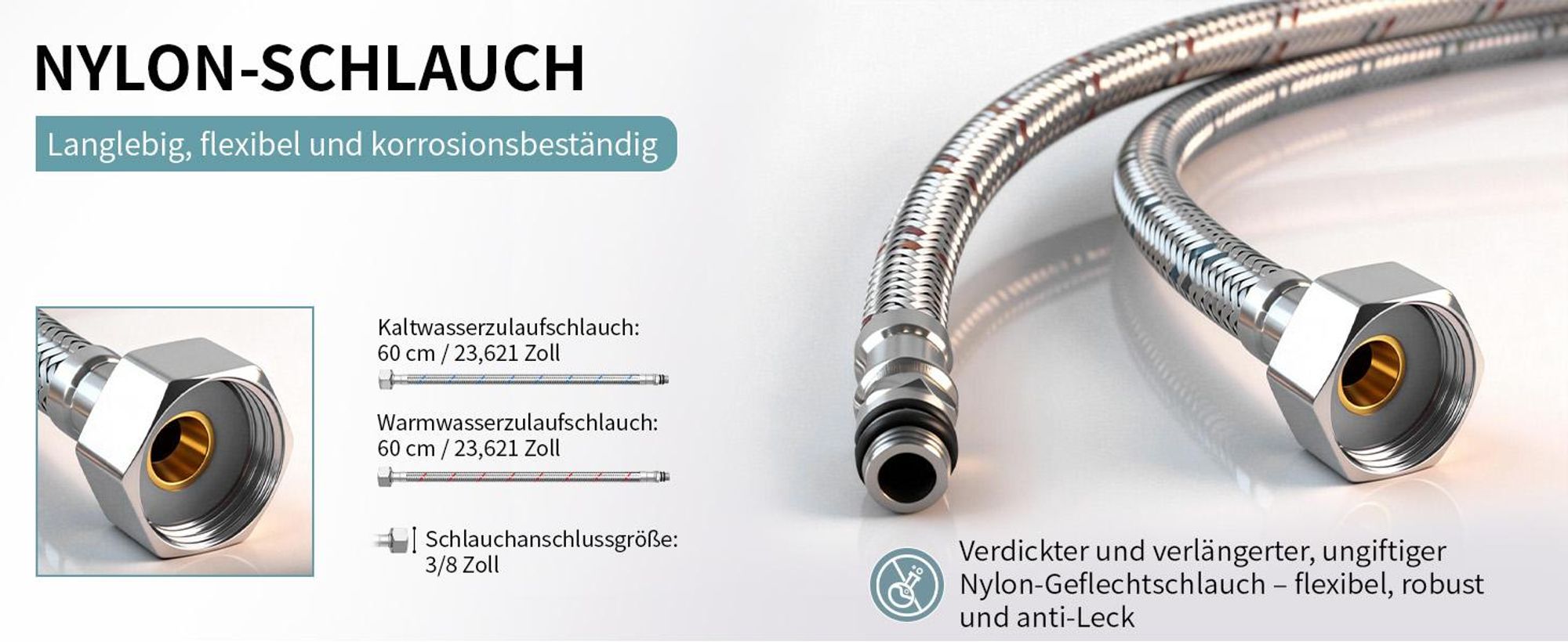 Homelody 304 Edelstahl Küchenarmatur, Ausziehbarer Auszug, Magnetisch, Filterfunktion, 2 Strahlarten, 360° Drehbar, Kaltstart-Ventil, für Doppelspülen