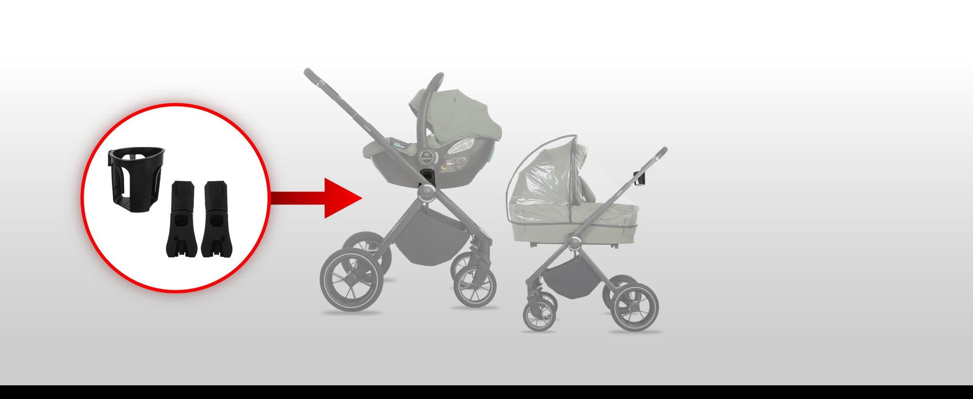 BabyLux® Kočík 3v1 Set GAVIA, Skladací, Sada Lahkých Kombinovaných Kočíkov Vrátane Vaničky na Kúpanie, športovej Sedačky, Autosedačky I-Size a ďalšieho Príslušenstva, 4 Polohy Sklonu, 0–22 kg