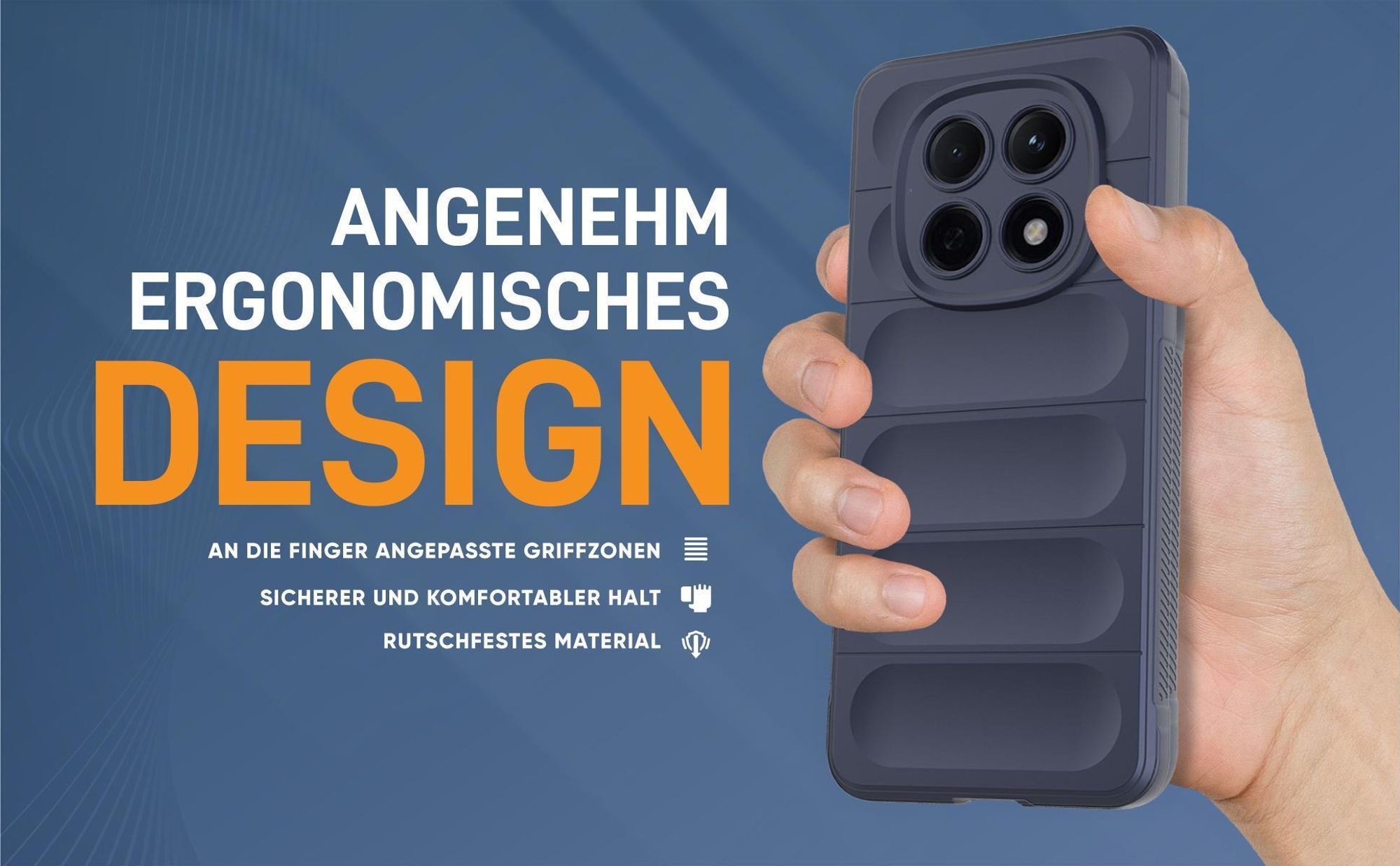 Blaue rutschfeste Hülle für Xiaomi Redmi Note 15 5G mit weichem Mikrofaser Inlay