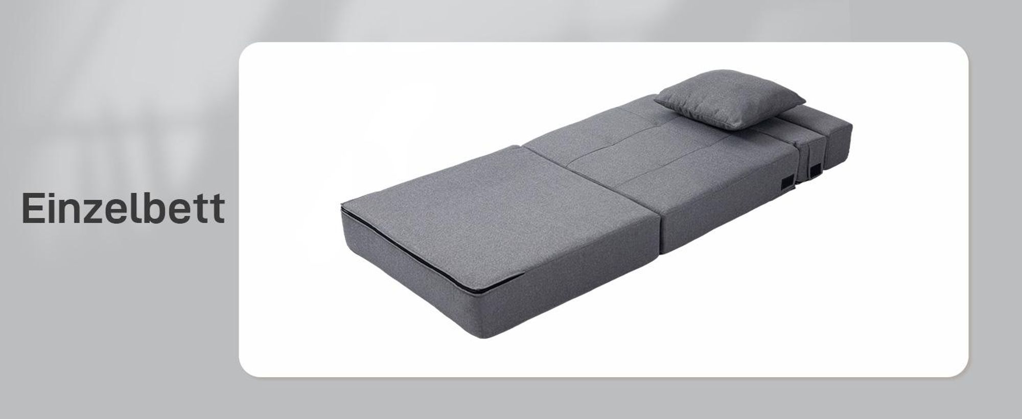 HOMCOM Schlafsessel Schlafsofa Sofabett Einzelsofa mit Waschbarem Kissen Grau