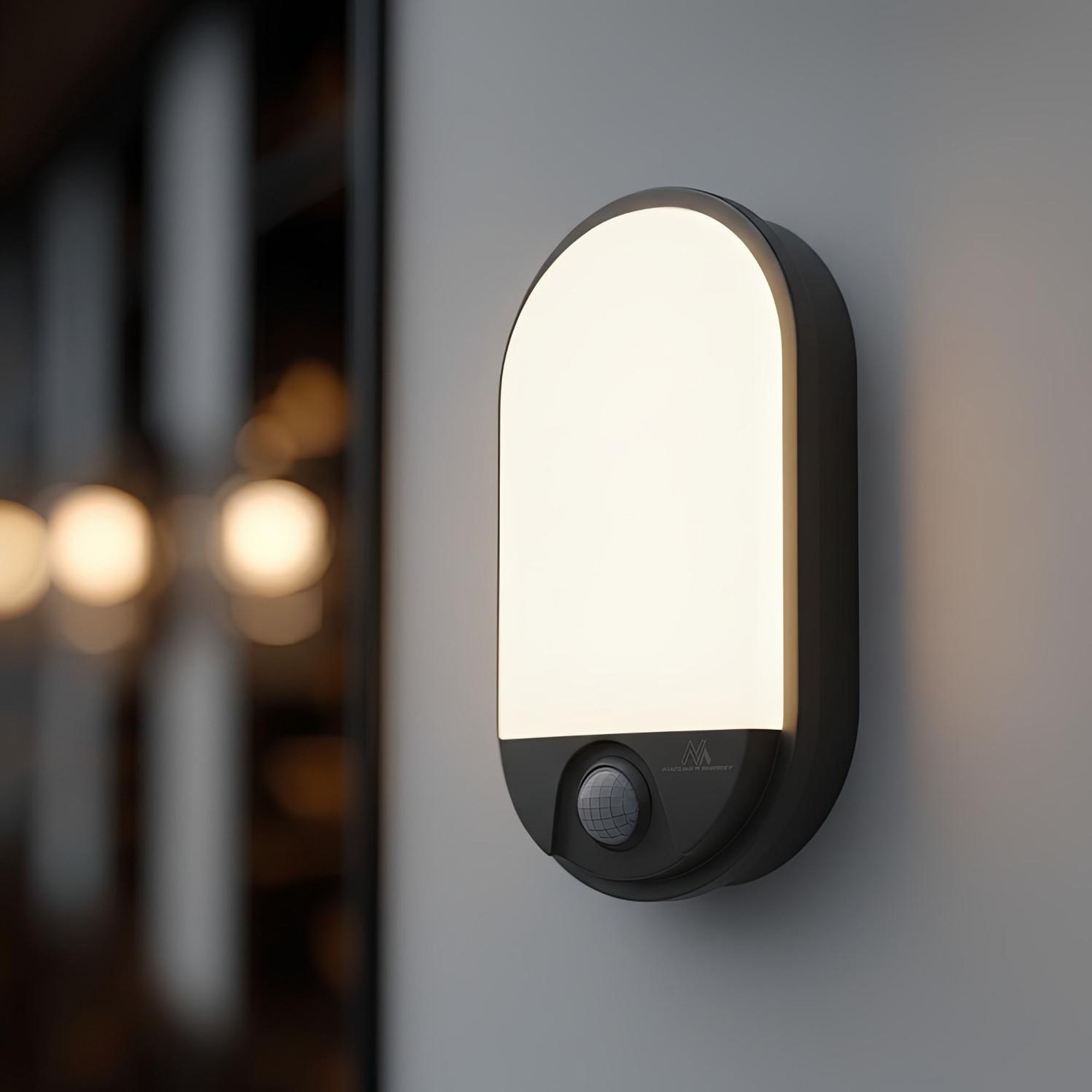 LED-Lampe mit Infrarot-Bewegungssensor Wandleuchte Innen-/ Außenbeleuchtung 1100lm 15W IP54 Grau ++