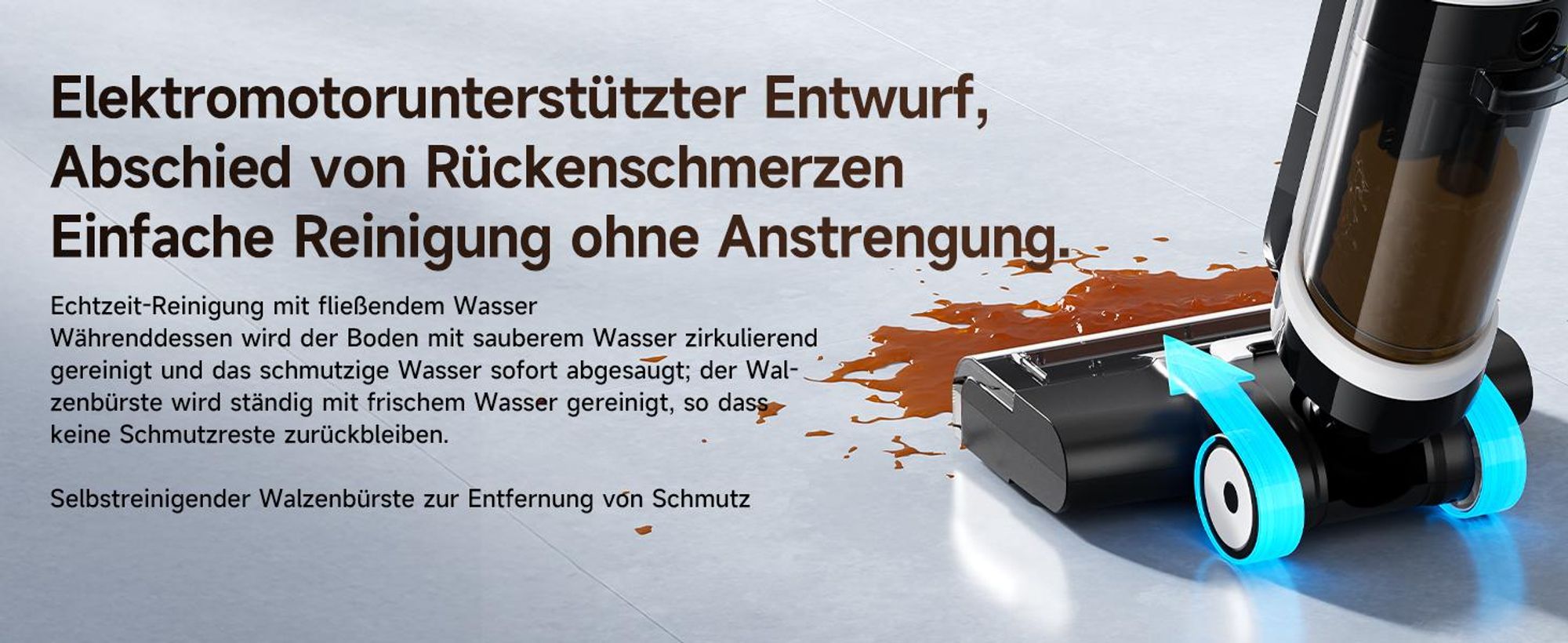 Redkey W12 SE,Nass Trockensauger 2 in 1,45 Minuten,600ml Wassertank,Automatische Reinigungsfunktion,Elektrolytische Desinfektion, Haarentwirrung