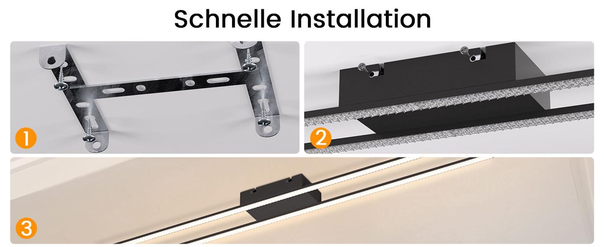 ZMH LED Deckenleuchte Schwarze Rechteckig Wohnzimmerlampe Moderne 40 W Schlafzimmerlampe dimmbar mit Fernbedienung