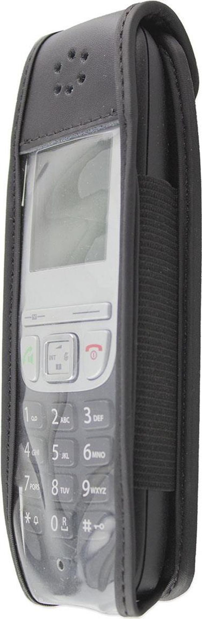 caseroxx Ledertasche mit Gürtelclip kompatibel mit Gigaset A415 / A415A aus Echtleder, Tasche mit Gürtelclip und Sichtfenster  Bild 1