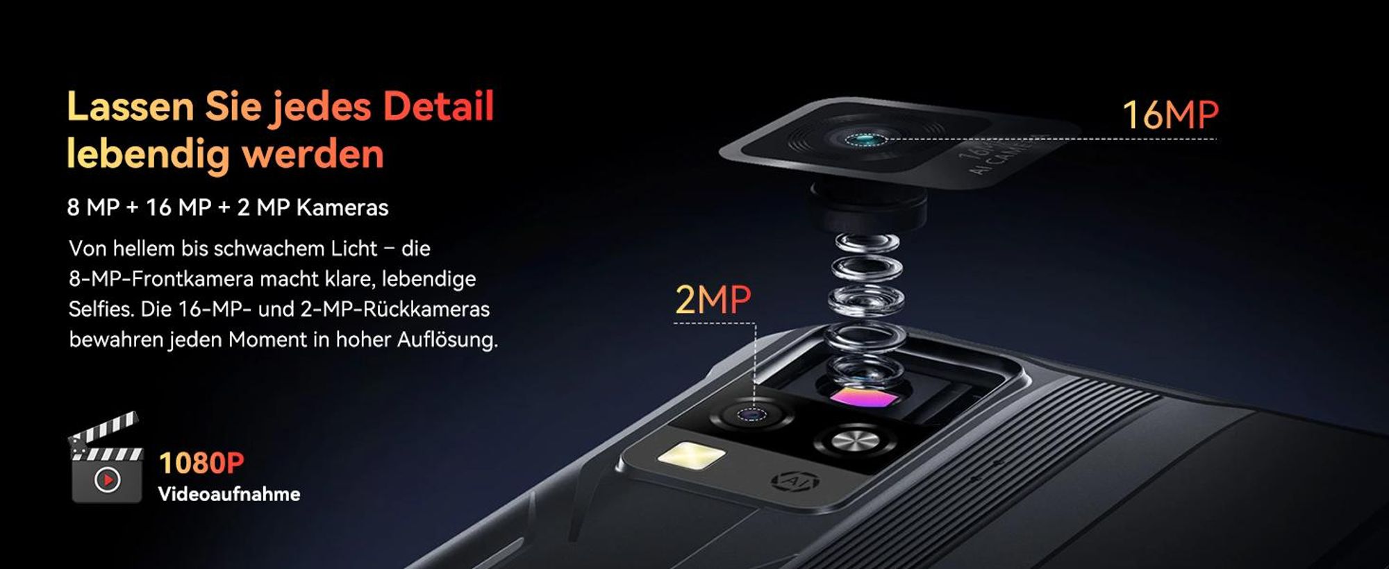 Blackview BV4800 SE Outdoor Handy, 6.56 Zoll, 90 Hz, 5100 mAh, 12GB+64GB, 16 MP+8MP,Helio Octa Core,Face ID,Smart-K BOX