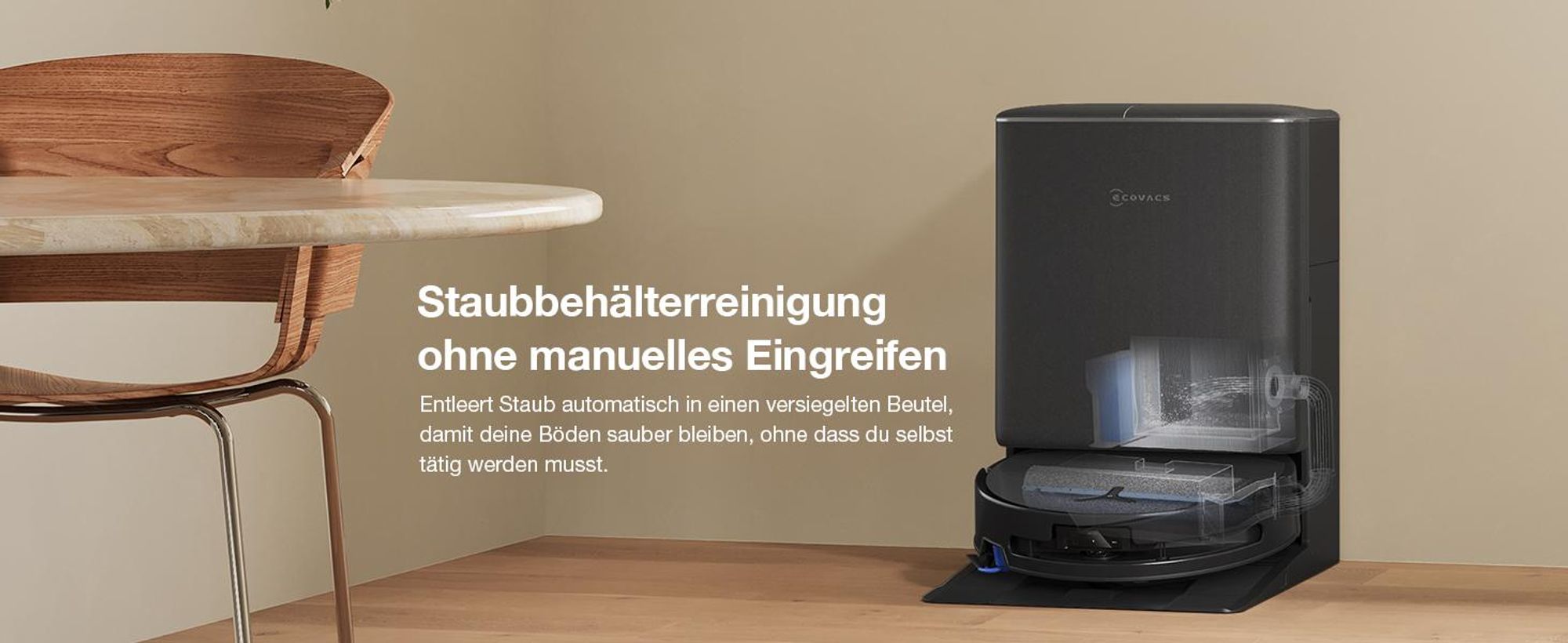 ECOVACS DEEBOT T90 PRO Omni 30.000Pa Saugroboter mit 2pcs Original-Reinigungslösung, Staubsauger Roboter mit Wischfunktion, Schwarz