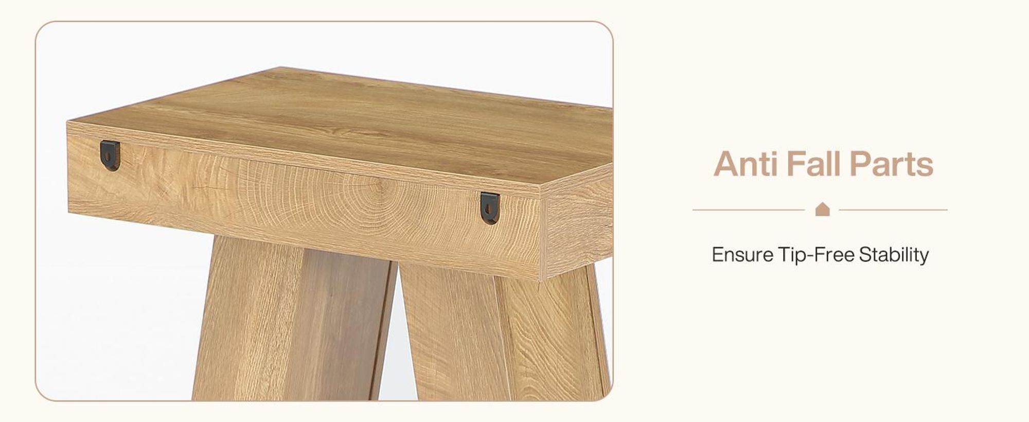 Tribesigns Nachttisch, moderner Nachttisch aus Holz, mit trapezförmigem Fuß, kleiner Nachttisch mit Holzmaserung für Wohnzimmer und Schlafzimmer