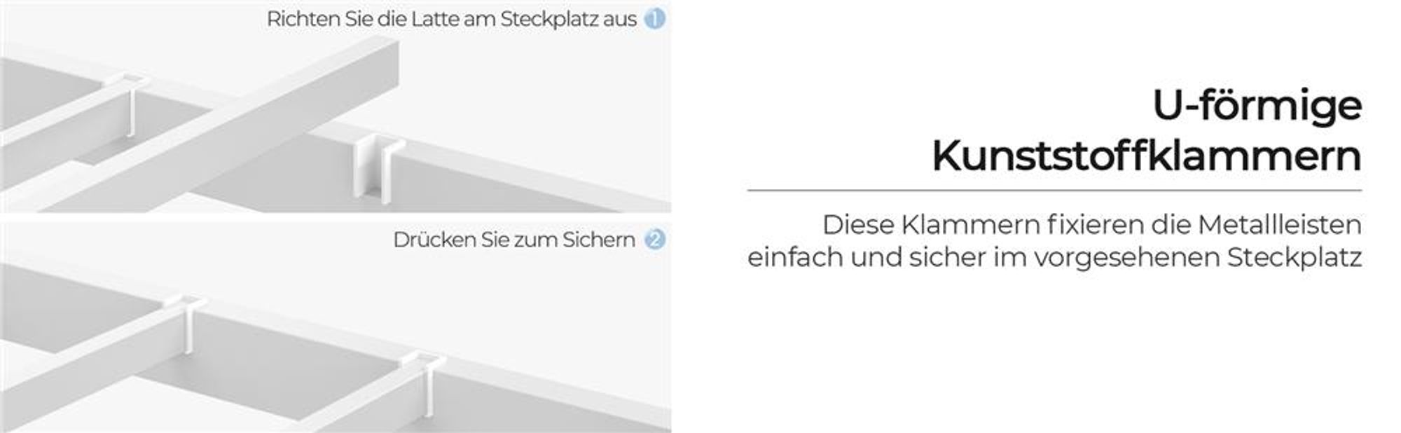 Yaheetech Metallbett Bettrahmen mit Kopfteil Bettgestell aus Metall Gästebett mit Lattenrost für Schlafzimmer Gästezimmer 140 x 200 cm Weiß