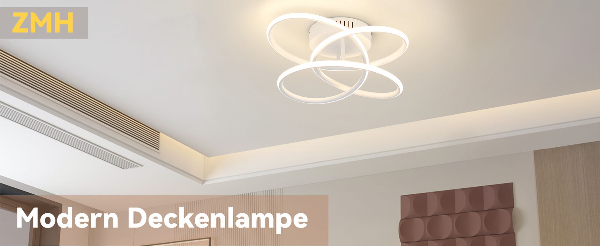 ZMH LED Deckenlampe Deckenleuchte Flur Flurlampe Modern Design Weiß Dimmbar mit Fernbedienung in Schmetterlingforming Küche 44W Metall 36CM Deckenbeleuchtung für Schlafzimmer Wohnzimmer Büro