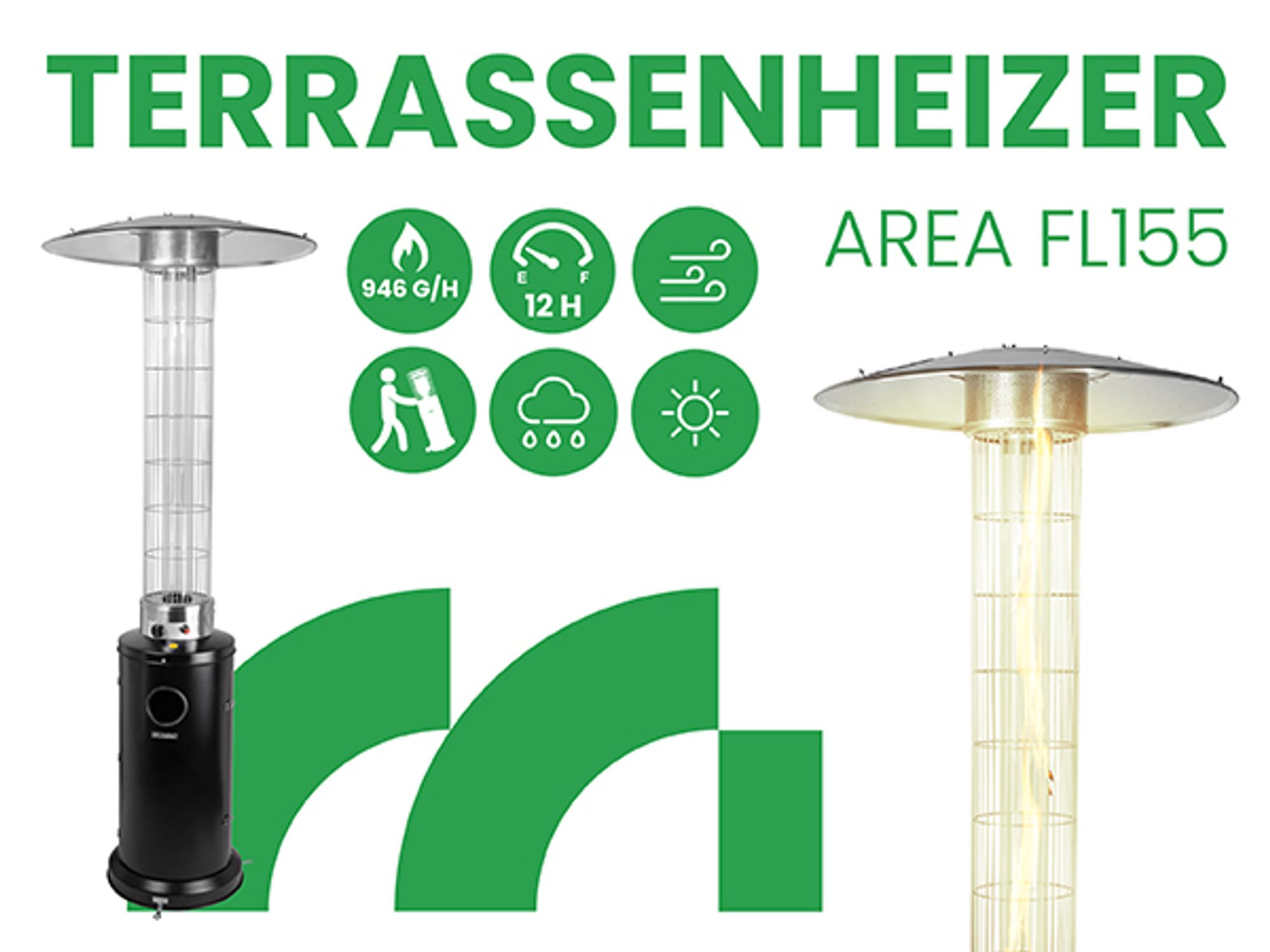Terrassenheizer mit hoher Heizleistung