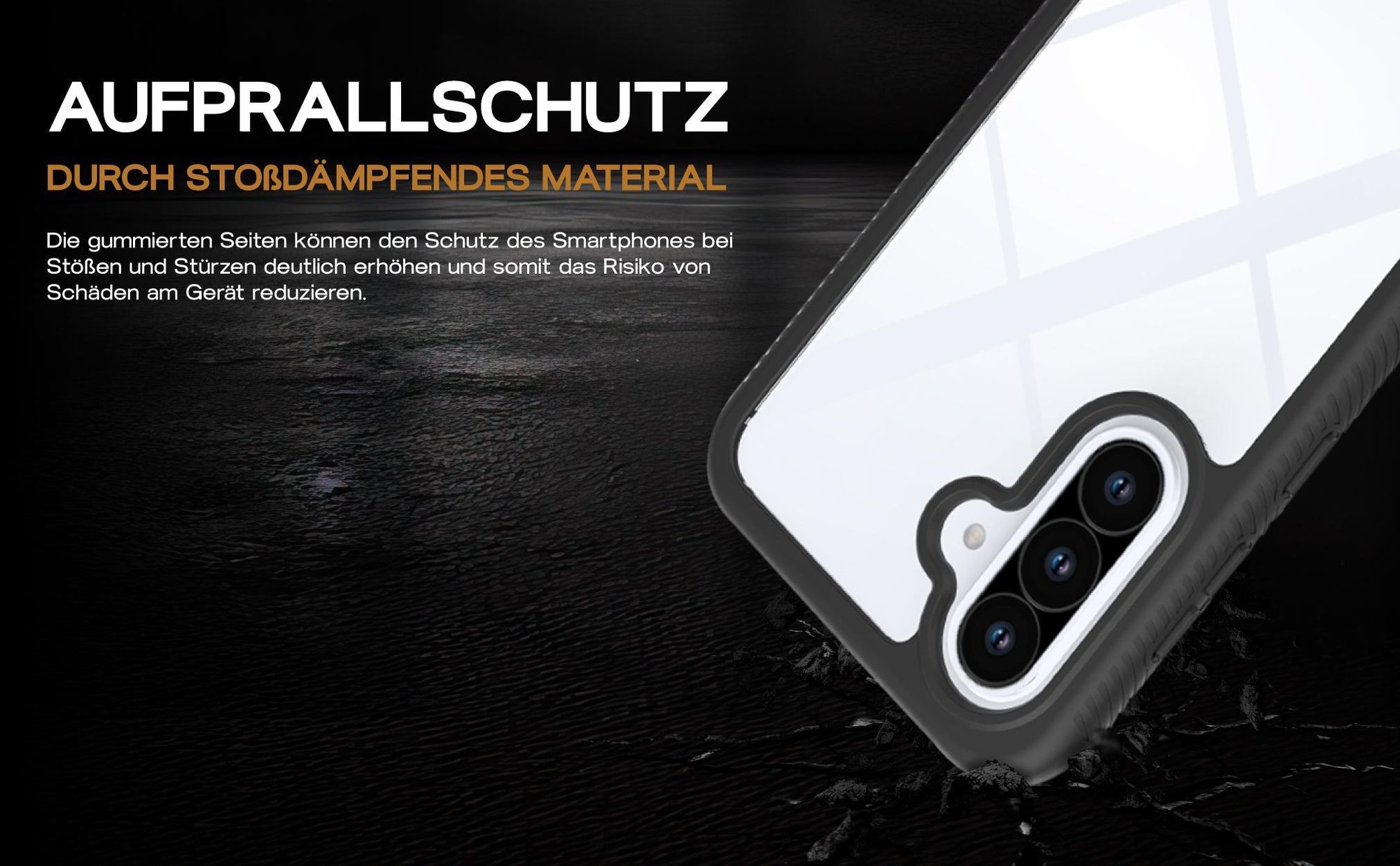 Schwarze 360 Grad Hülle für Sasmsung Galaxy A36 5G mit Aufprallschutz