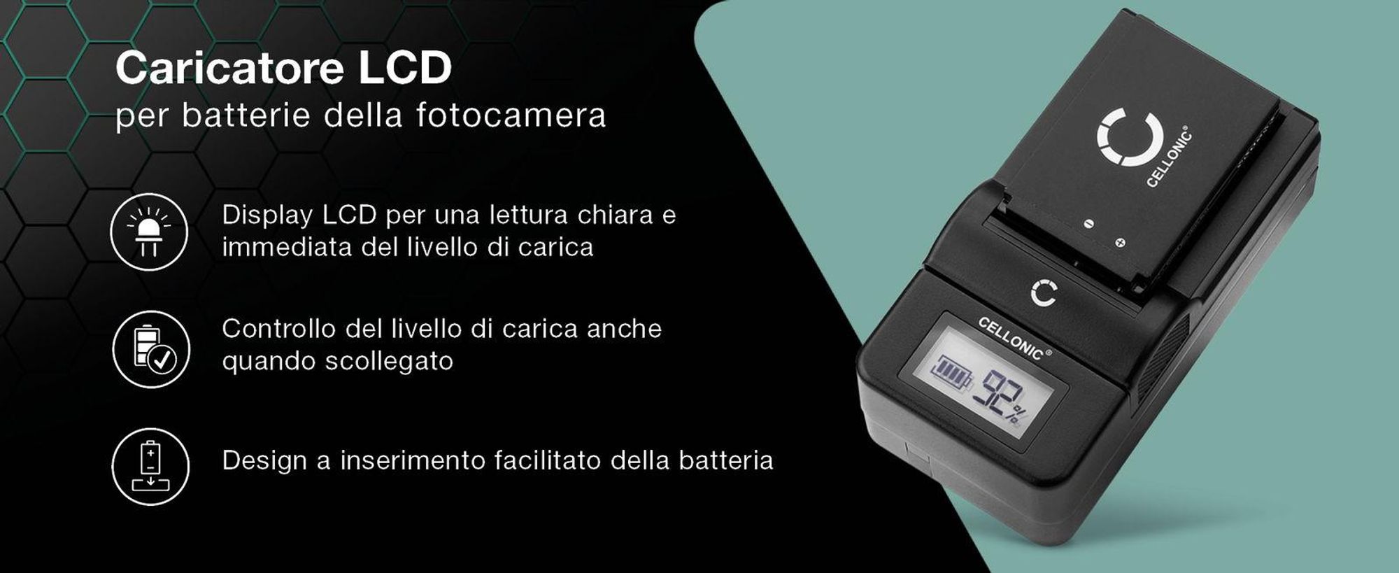 CELLONIC Caricabatteria CB-2LSE CBC-NB1 compatibile con Caricatore NB-1LH con display per fotocamera, camcorder, macchina fotografica