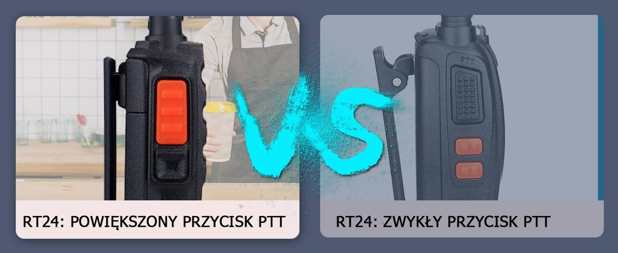 Retevis RT24 Plus Walkie Talkie zestaw 4 z akumulatorem, radiotelefony PMR446 z zestawem słuchawkowym, 3 km, 16 kanałów, ochrona przed warunkami atmos