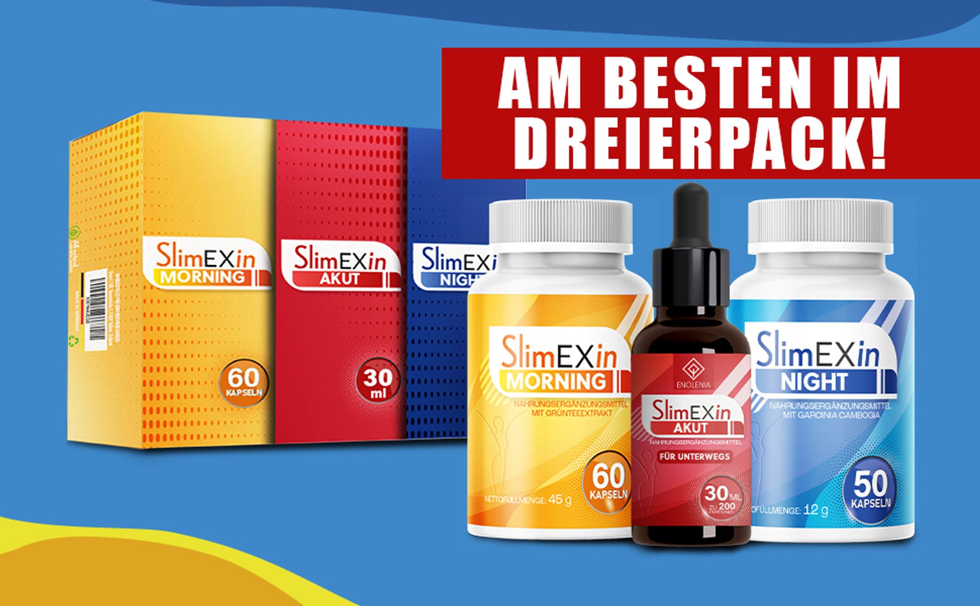 Enolenia® SlimEXin Power Trio – hilft bei Gеwichtsreduktion – Abnеhmen im Schlaf – schnell abnеhmen – für Männer und Frauen – Gеwicht verlieren