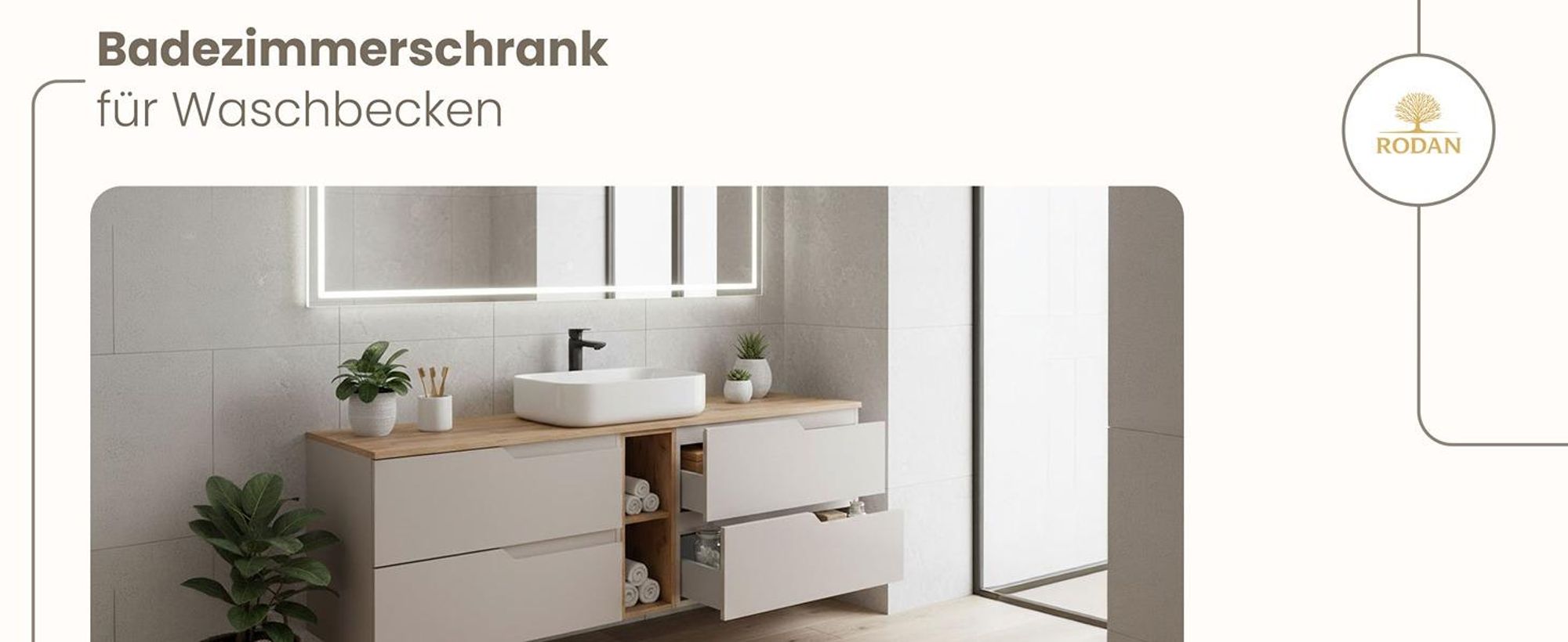 RODAN, Badmöbel, Badschrank, Badezimmermöbel, Badezimmer, MODERN, Waschbeckenunterschrank
