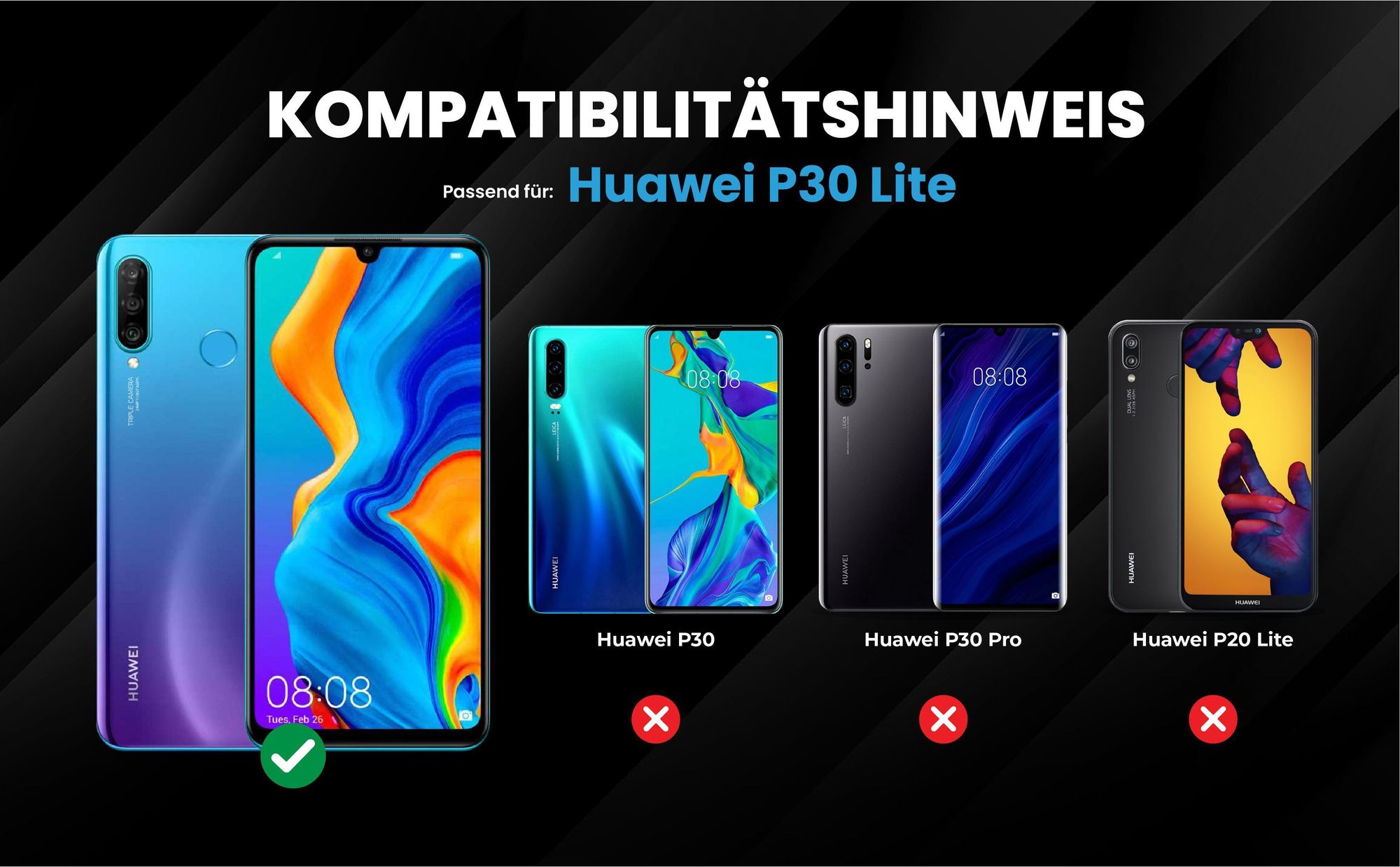 Kompatibilitätshinweise Hülle für Huawei P30 Lite