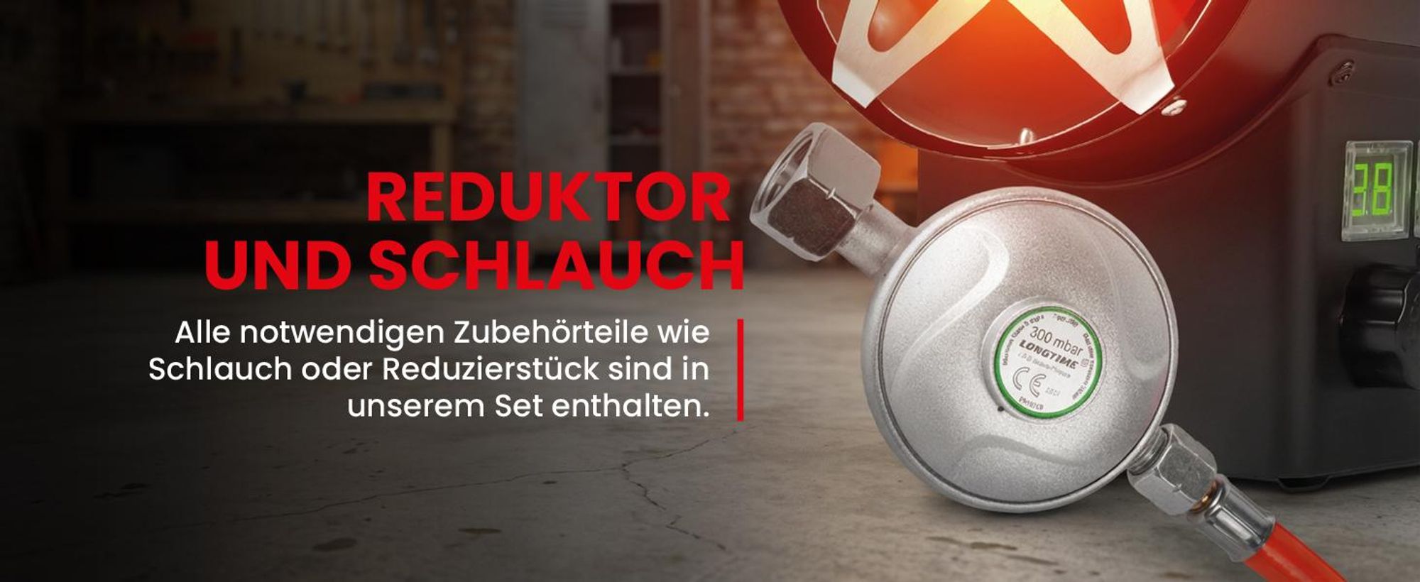 Starke Gasheizgebläse mit Druckregler und Thermostat
