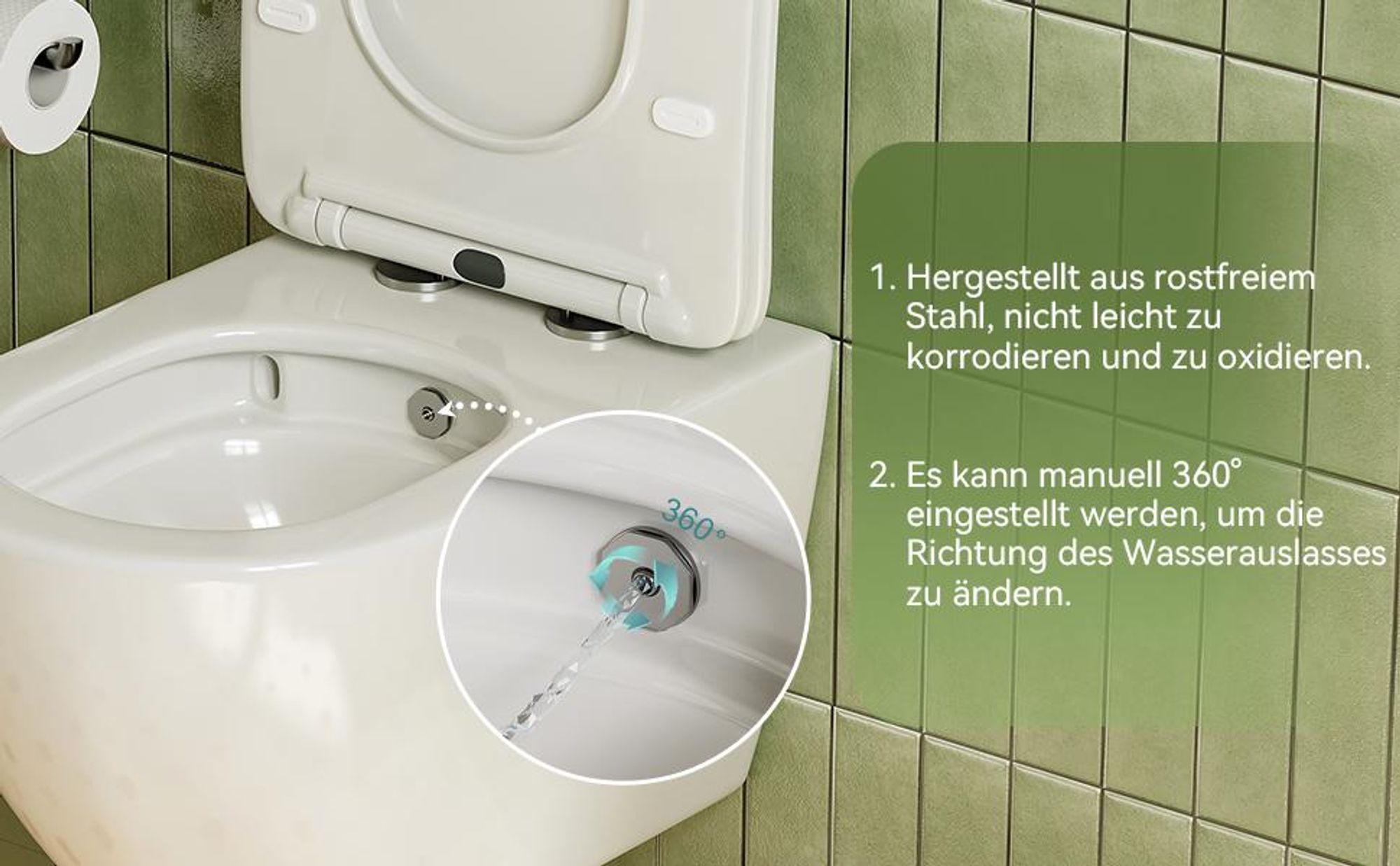 Hänge Toilette aus hochwertige Sanitärkeramik mit Nanobeschichtung