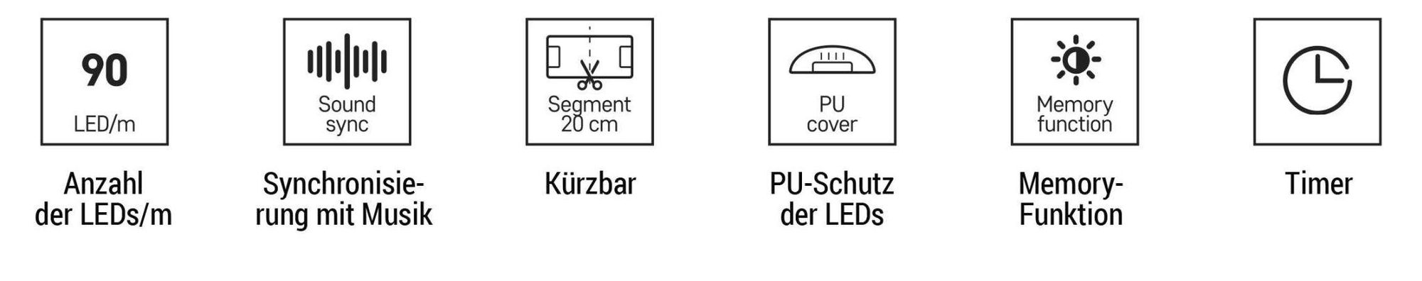 EMOS Smart LED Strip RGB/CCT 2m, LED-Streifen mit Fernbedienung und App, 16 Mio Farben, Musik-Synchronisation, inkl. 1,5 Kabel und Netzteil, ZPW218R