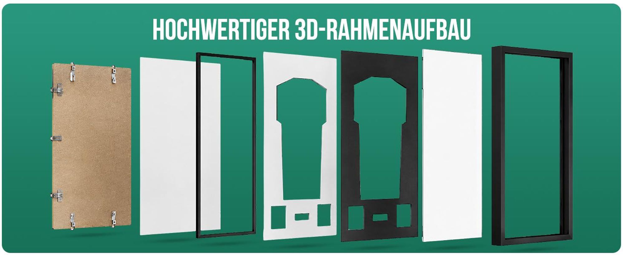 Avalo Objektrahmen Aluminium - Einrahmung Fußballtrikot - 3D Box Frame - 60x80 CM - Schwarz - Deep Frame - Trikot Einrahmung in Bilderrahmen