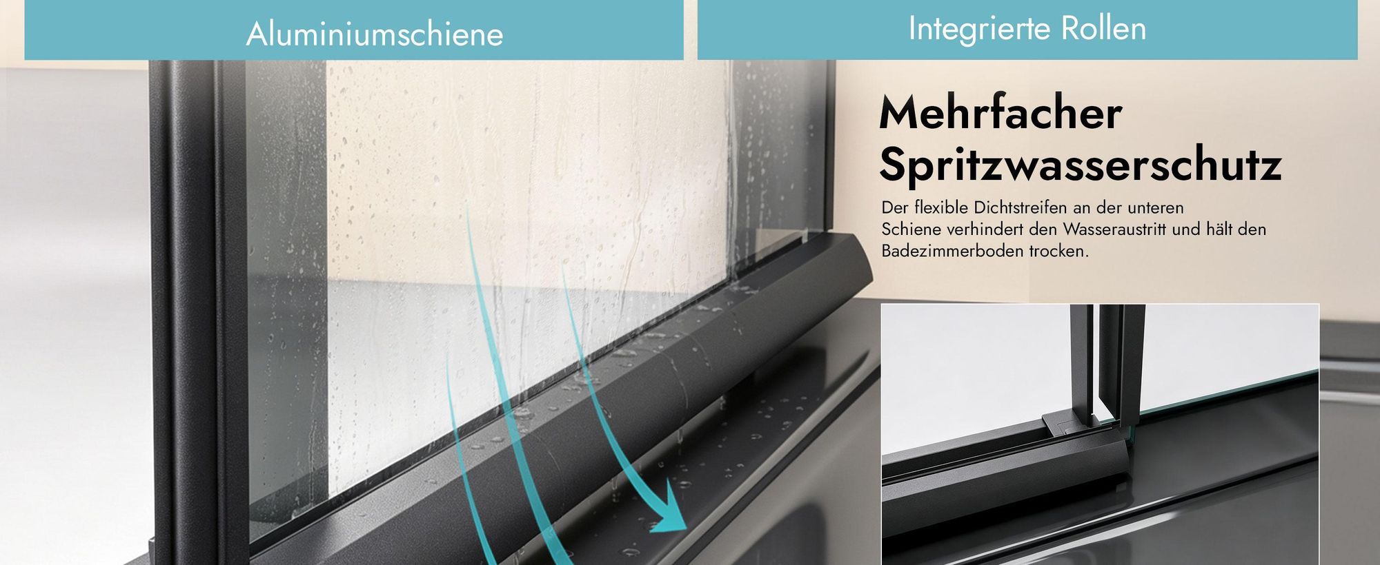 doporro Duschkabine Schwarz 75x120x195cm Eckdusche Rechts-oder Linkseinstieg ESG-Sicherheitsglas Klarglas Soft-Close inkl. Nano-Beschichtung Rav12K