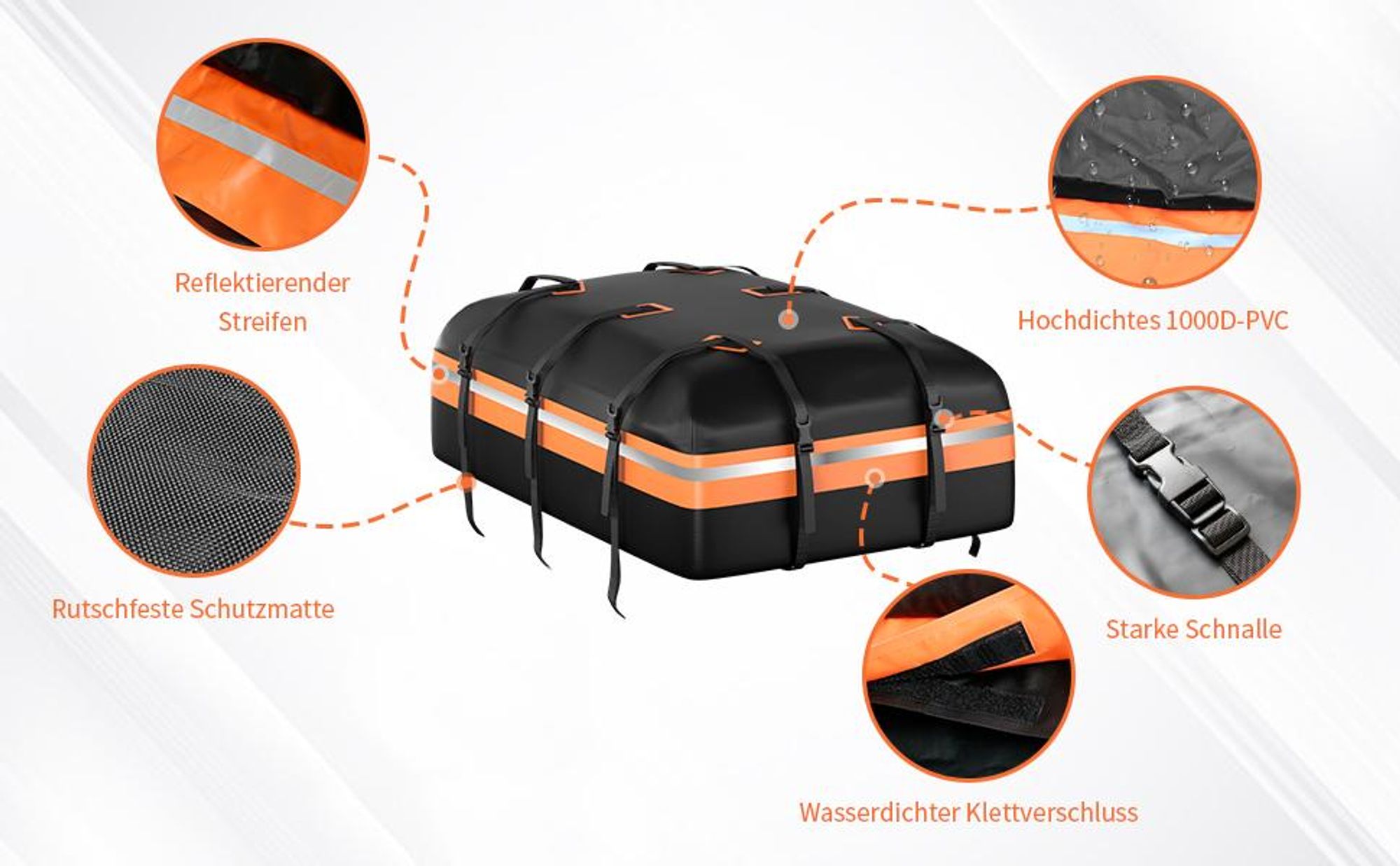 600L Dachbox Auto, Dachkoffer, Dachtasche, Faltbare Aufbewahrungsbox, wasserdicht, Sonnenschutzmittel, für Alle Fahrzeuge