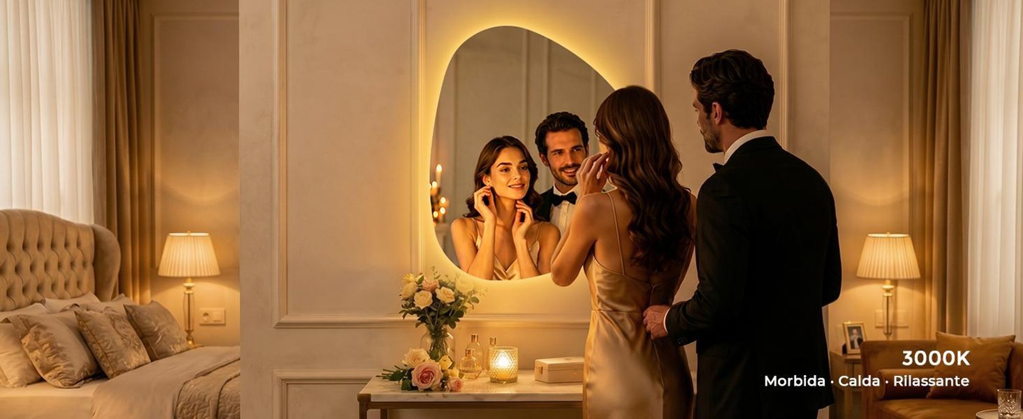 S'AFIELINA Specchio Bagno LED 80 x 90 cm, Retroilluminato, Senza Cornice, 3 colori di luce, luminosità regolabile, antiappannamento e memoria