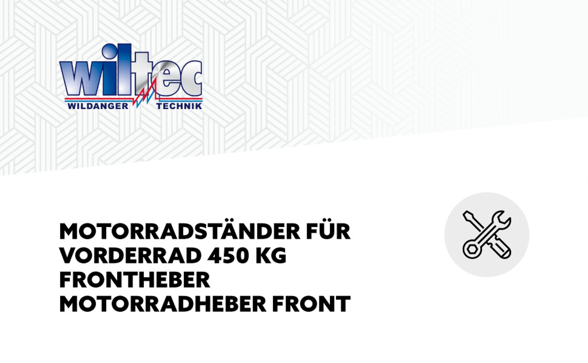 Wiltec Motorradständer vorne für 230-290 mm Reifen, 670 x 445 mm, als Montagehilfe aus Stahl für Vorderrad, Motorradheber bis 450 kg, Frontheber