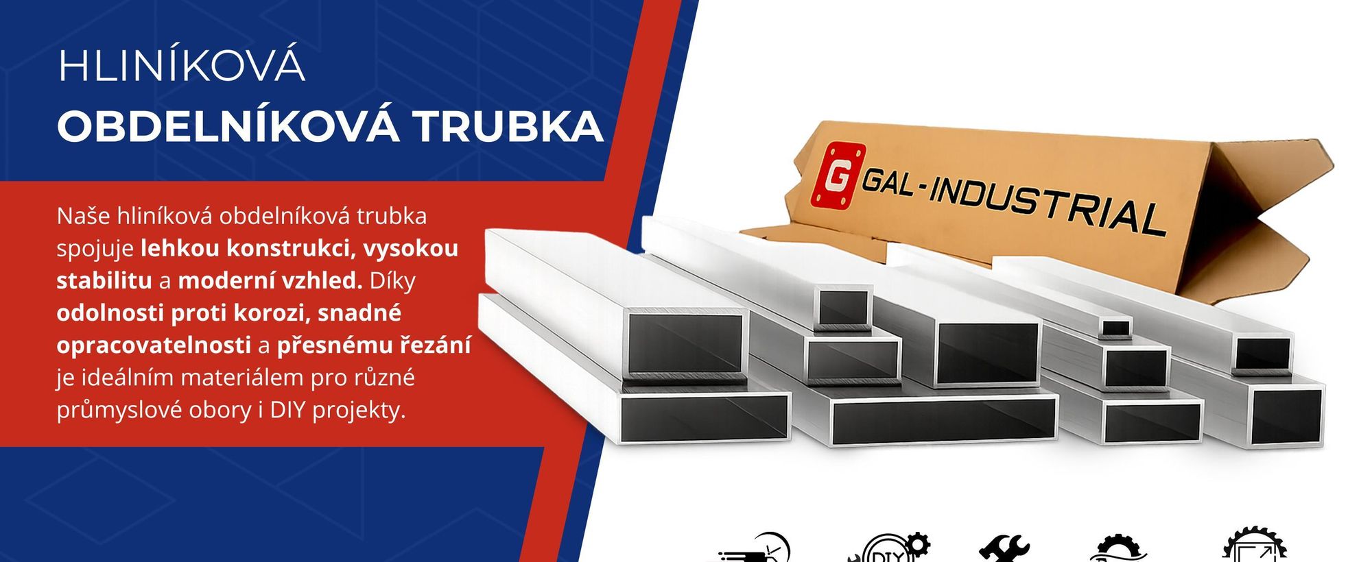 Hliníkový profil 30x20x2 mm 200 cm Hliníkový obdélníkový trubka + řez na míru